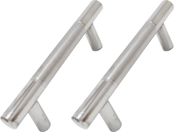 Life Vision Premium Quality Cabinet / Drawer / Cupboard Handles 202 Stainless Steel Heavy H Two Ton Type Size 4 Inch Pack of 2 Piece Include Screws Steel Cabinet/Drawer Handle