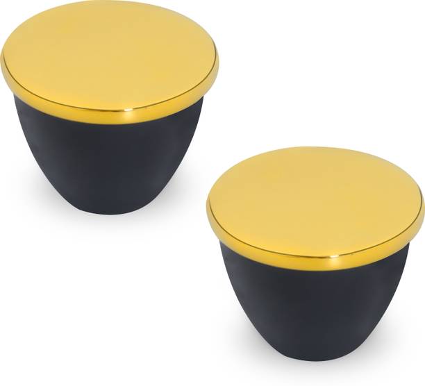 Plantex Knobs for Cabinets/Pull-Push Handle for Kitchen/Bedroom Drawer (Gold & Black) Zinc Cabinet/Drawer Handle