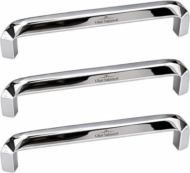 Ghar Sajaawat Ghar Sajaawat Pack of 2 Chrome 6 Inch Cabinet Drawer Handles Stainless Steel Cabinet/Drawer Handle