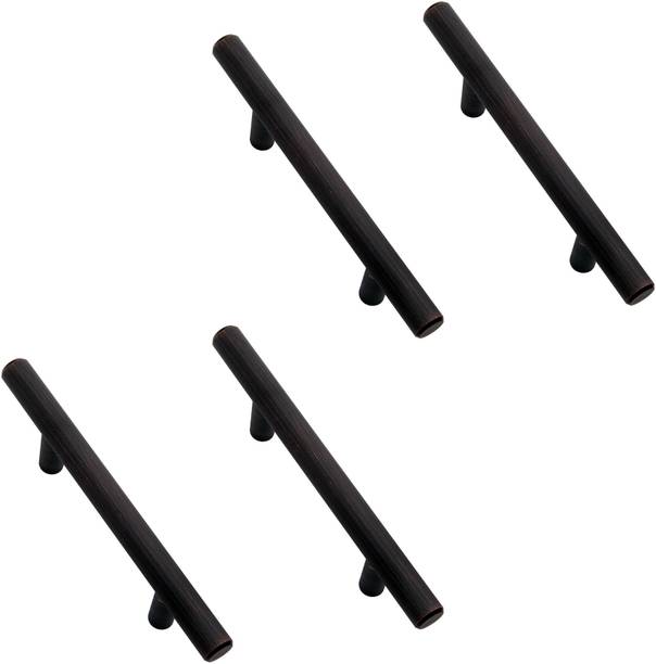 Life Vision Cabinet / Drawer Handles Stainless Steel Premium Quality Heavy H Type Matt Black Finish Size 6 Inch Pack of 4 Piece Include Screws Steel Cabinet/Drawer Handle