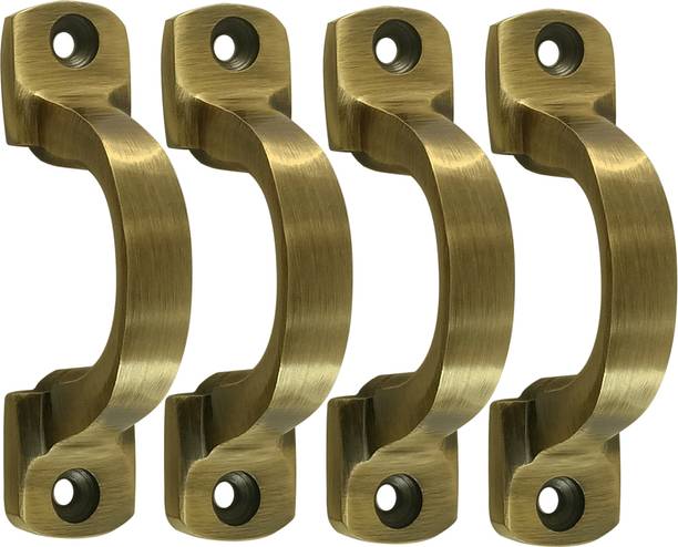 Mix & Match Shop 3-Inch D-Type Antique Brass Cupboard, Wardrobe pull push bar Cast Iron Cabinet/Drawer Handle