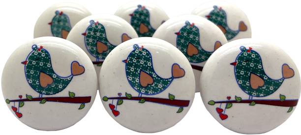 Shilpware Ceramic Vintage Shabby Chic Cupboard Drawer Door Knobs(38 mm Cupid Bird) Ceramic Cabinet/Drawer Handle