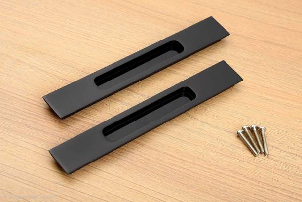 Amar Enterprise 160mm Long Sliding Concealed Wardrobe Handles,Glossy Black Sliding Door Handle Aluminium Cabinet/Drawer Handle