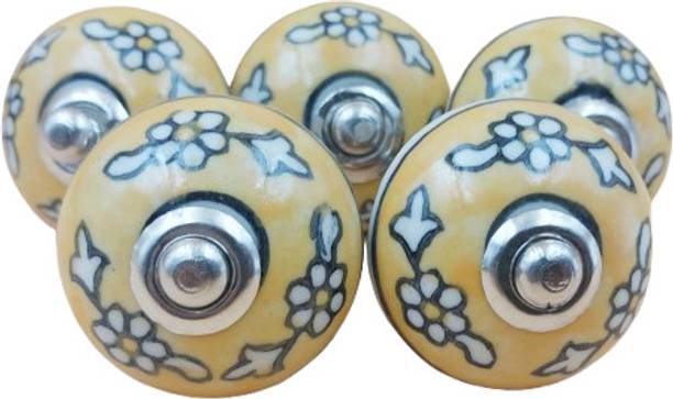 ARTPARASITE Vintage Look Flower Ceramic Knob Door Handle Cabinet Drawer Cupboard Pul Dresser Ceramic Cabinet/Drawer Handle