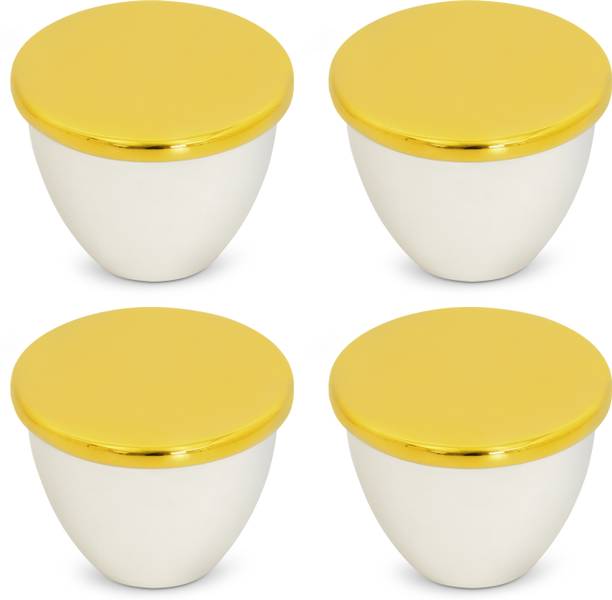 Plantex Knobs for Drawer/Drawer Handle/Knobs for kitchen cabinet(Gold & White) Zinc Cabinet/Drawer Handle