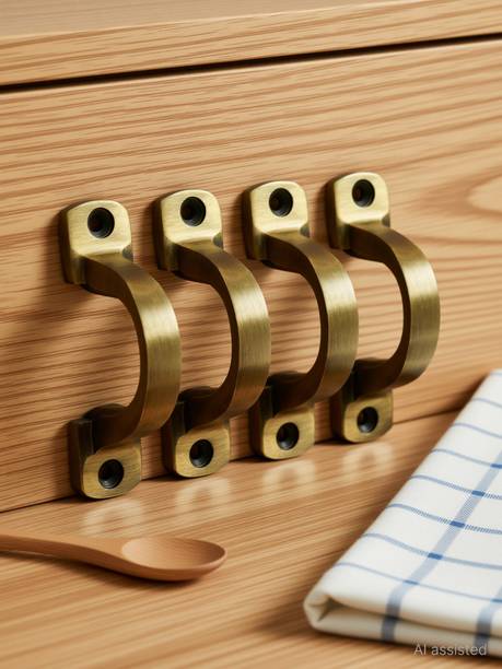 Mix & Match Shop 3-Inch D-Type Antique Brass Cupboard, Drawer, Wardrobe pull push bar Cast Iron Cabinet/Drawer Handle