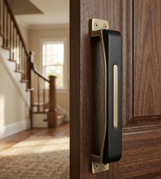 PRATEEK Zinc Cabinet Handle 175mm Matt Antique & Matt Black Finish Zinc Cabinet/Drawer Handle