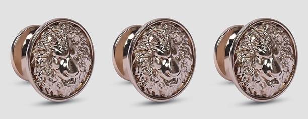 Plantex Lion Face Cabinet Drawer Knob Handle/Round Drawer Pulls and Knobs (Rose Gold) Zinc Cabinet/Drawer Handle