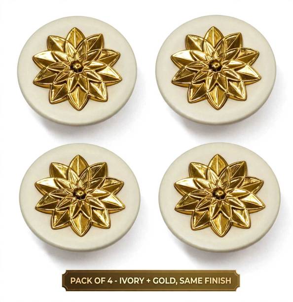 Hardware art Premium Lotus shaped Floral Cabinet Knobs. Zinc Cabinet/Drawer Handle