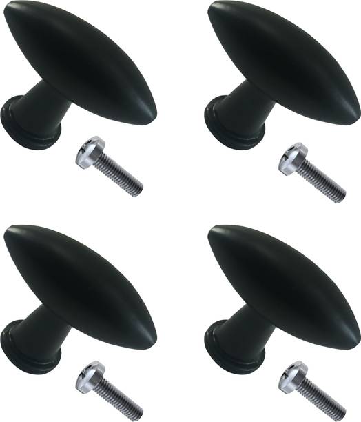 Mix & Match Shop Premium Black Oval Cupboard Knob for Almirah, Wardrobes, Drawer & Doors Cast Iron Cabinet/Drawer Handle