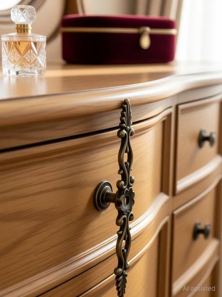 PROBEROS Traditional Antique Brass Cupboard Cabinet Drawer Door Pull Handle, 175mm Brass, Stainless Steel Cabinet/Drawer Handle