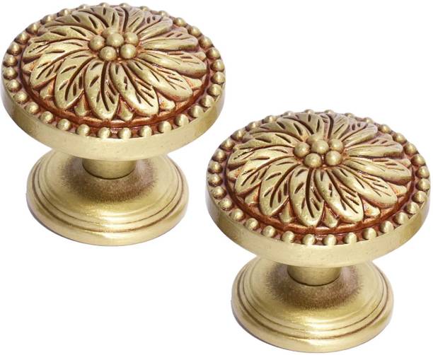 Safex Furniture Knobs | Suitable for Kitchen Cupboard, Drawer - Set 2 Knob, POV Big Brass Cabinet/Drawer Handle