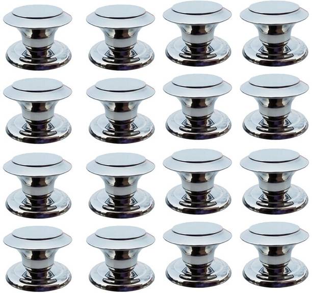 Rawk Stainless Steel Dynemo Knob for Drawers,Cabinets,Drawer Pulls(Silver,Pack of 16) Stainless Steel Cabinet/Drawer Handle