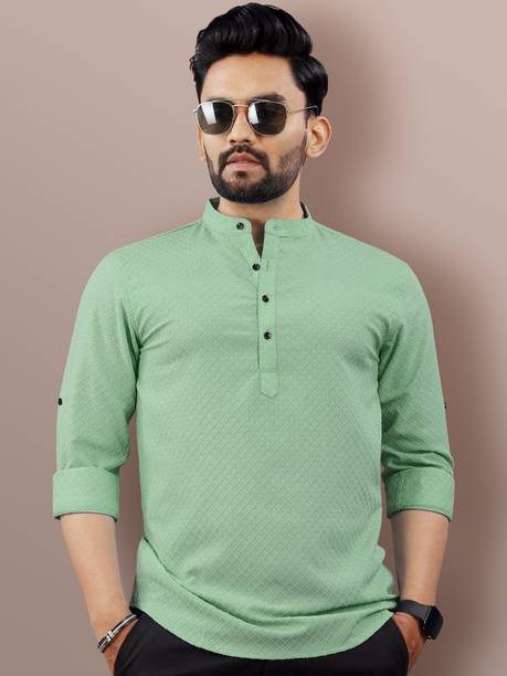 VeBNoR Men Self Design Straight Kurta
