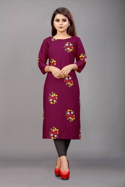 Women Abstract Crepe A-line Kurta Price in India