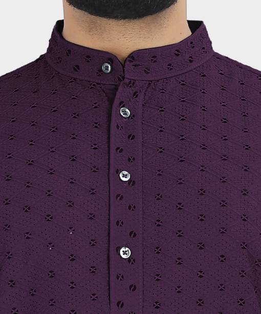 VeBNoR Men Self Design Straight Kurta