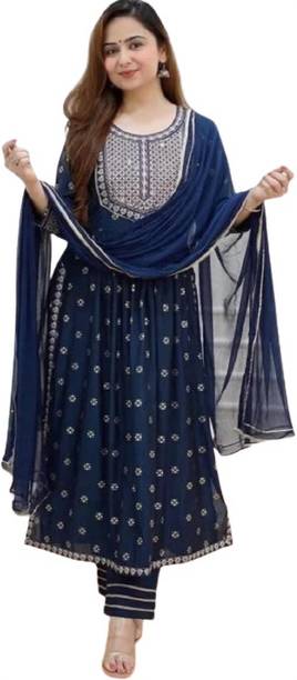 Women Applique Viscose Rayon A-line Kurta