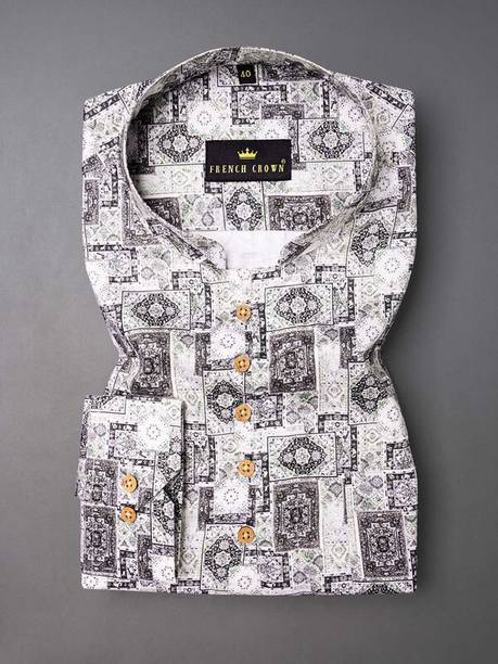 Men Printed Cotton Blend Flared Kurta