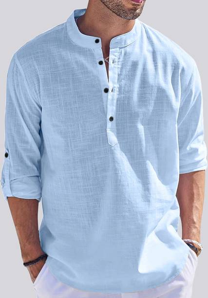 ZARTHA Men Solid Straight Kurta