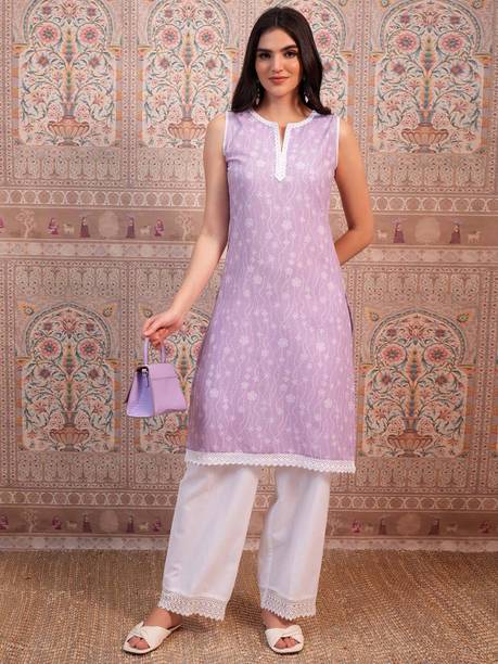 BKApparels Women Printed Viscose Rayon Straight Kurta
