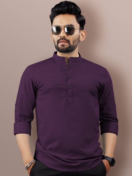 VeBNoR Men Self Design Straight Kurta