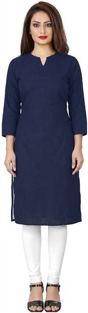 AakarShana Women Solid Straight Kurta