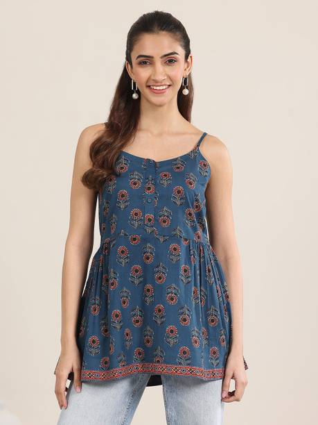 Women Printed Cotton Blend Anarkali Kurta