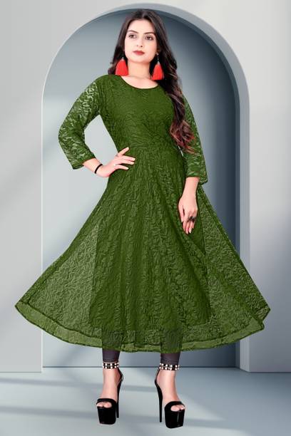 Lakshya Fashion Mart Women Self Design Anarkali Kurta