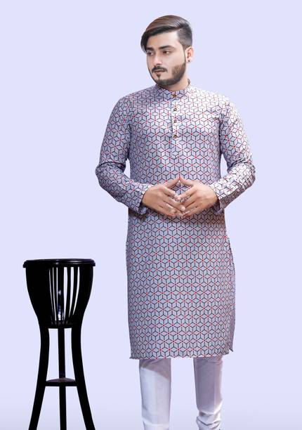 Tibra Collection Men Floral Print Flared Kurta