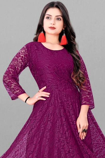 Rakshit Fashion Mart Women Self Design Anarkali Kurta