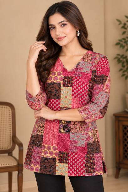 Anmi Printed Crepe Straight Kurta for Women
