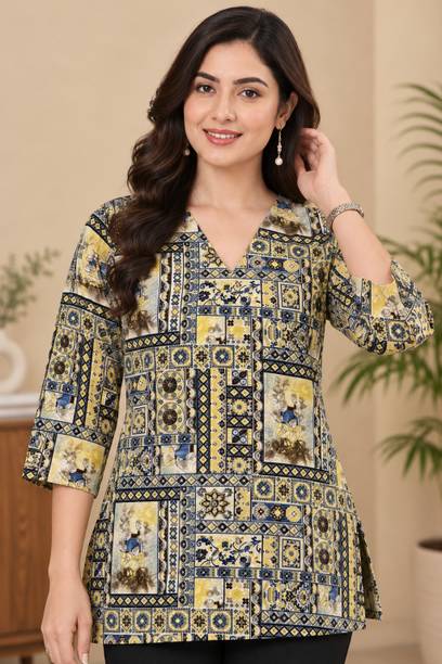 Anmi Printed Crepe Straight Kurta for Women