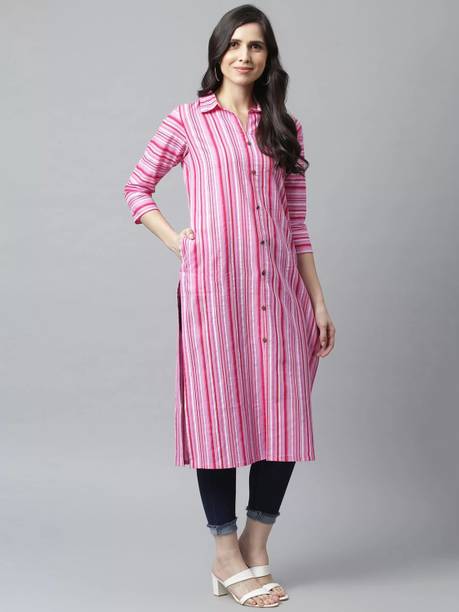 Dizon Women Printed Pure Cotton Straight Kurta