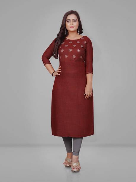 Women Embroidered Viscose Rayon A-line Kurta