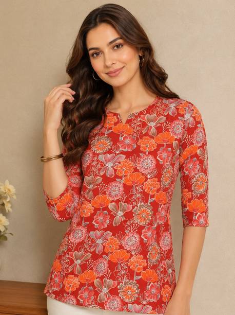 Anmi Printed Crepe Tunic Kurta for Women