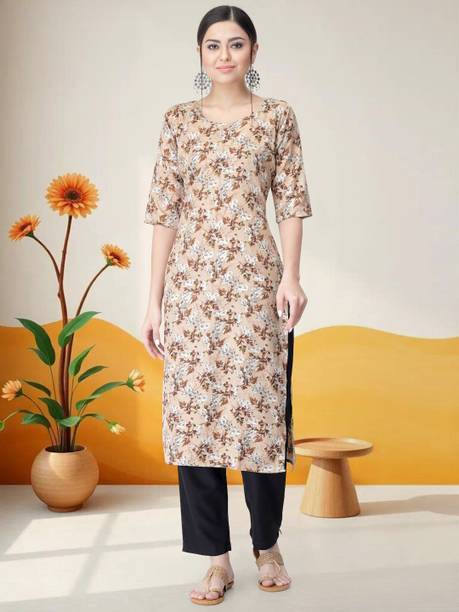 Anouk Rustic Printed Crepe Straight Kurta for Women