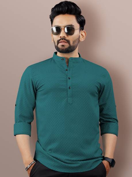 VeBNoR Men Self Design Straight Kurta
