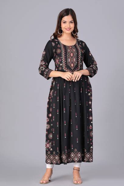 Printed Silk Kurti