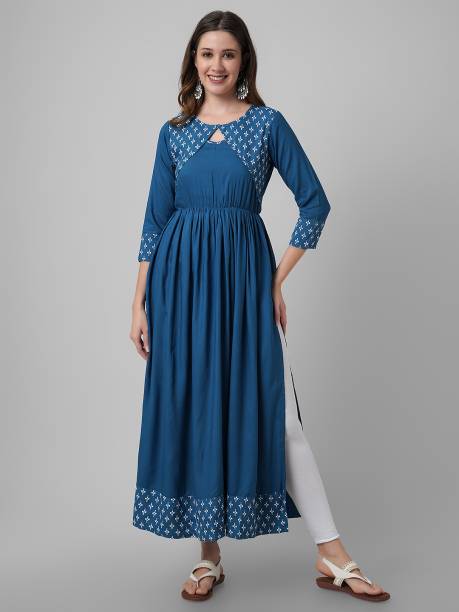 Women Maxi Light Blue Dress Price in India