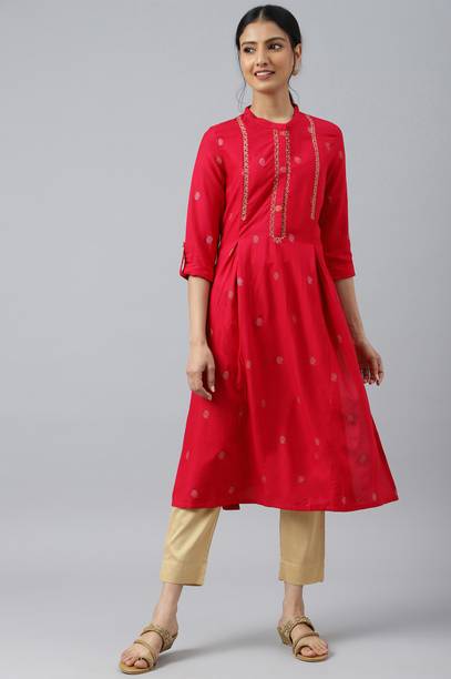 Embellished Viscose Rayon Flared Kurta for Women