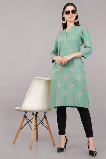 Avaasa Buy Shruthi Women Floral Print Viscose Rayon Straight Kurta