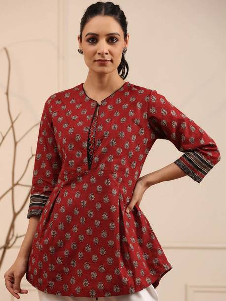 Party Regular Sleeves Printed Women Maroon Top