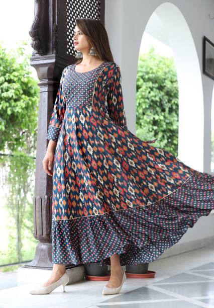 DARVIKAA COLLECTION Women Printed Gown Kurta - Image 3