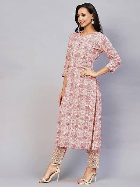 Women Embroidered Cotton Rayon Straight Kurta