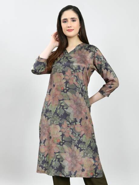 Women Printed Viscose Rayon A-line Kurta