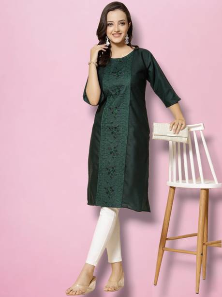 Office footwear paired with a Straight Kurti professional outfit