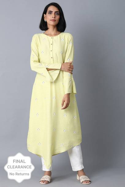 Women Geometric Print Viscose Rayon Asymmetric Kurta