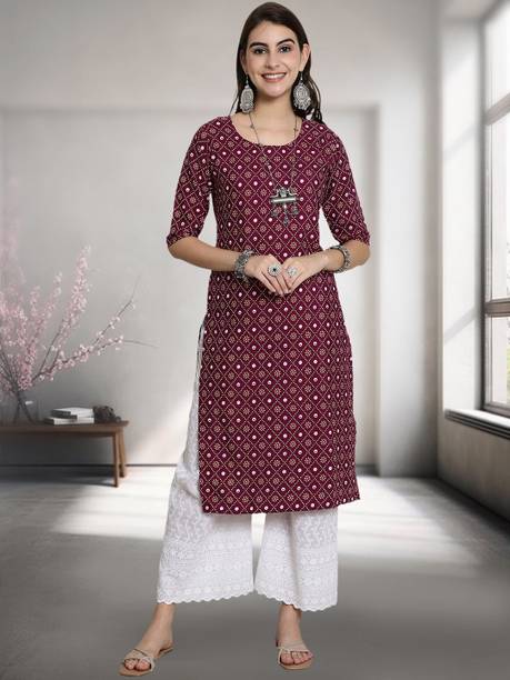 Anouk Rustic Printed Crepe Straight Kurta for Women