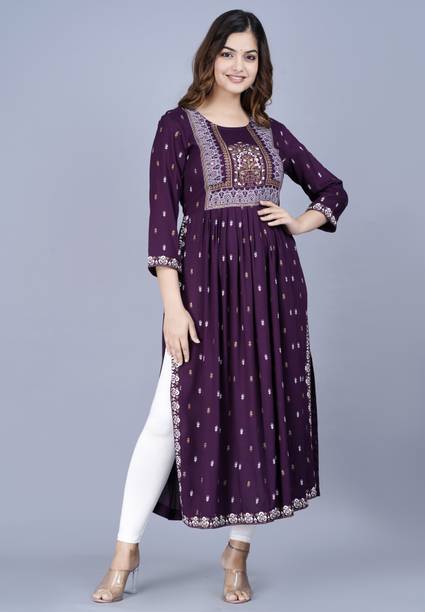 Women Printed Viscose Rayon Ethnic Dress Price in India