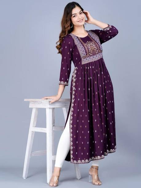 Women Printed Viscose Rayon Ethnic Dress Price in India